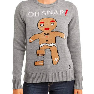 AMERICAN STITCH Oh Snap! gingerbread sweater L